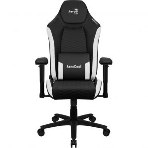 ÷ Silla gaming aerocool crown dise?o premium cuero sintetico aeroweave negra con detalles en blanco re