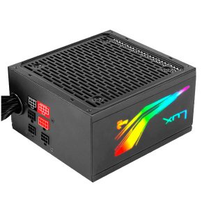 ÷ Fuente alimentacion aerocool lux rgb 650w, certificado 80 plus bronze, modular , pfc activo, vent. 1