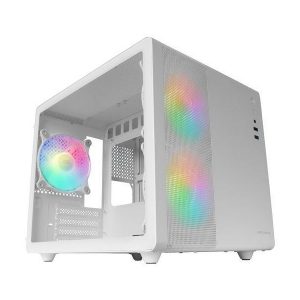 ÷ Caja microatx cube gaming mars gaming mc400 white frontal mesh dise?o cube 3xventiladores 120mm rgb