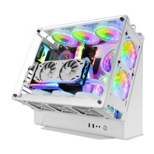 ÷ Caja microatx gaming mars gaming mcb white dise?o custom premium sistema modular sin fuente de alime