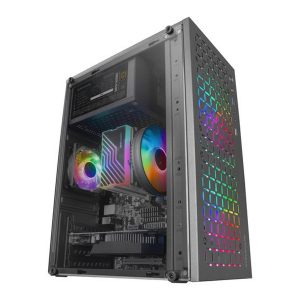 ÷ Caja microatx gaming mars gaming mc-core black frontal metal-mesh con 2 ventiladores frgb 120mm vent