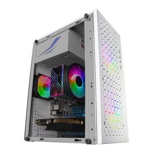 ÷ Caja microatx gaming mars gaming mc-core white frontal metal-mesh con 2 ventiladores frgb 120mm vent