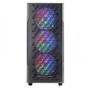÷ Caja atx semitorre gaming mars gaming mcgeo frontal negro de malla geometrica 4x120mm frgb rainbow