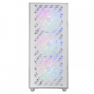 ÷ Caja atx semitorre gaming mars gaming mcgeo frontal blanco de malla geometrica 4x120mm frgb rainbow