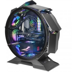 ÷ Caja microatx gaming mars gaming mcorb black dise?o esferico extremo premium doble ventana de crista