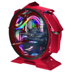 ÷ Caja microatx gaming mars gaming mcorb red dise?o esferico extremo premium doble ventana de cristal
