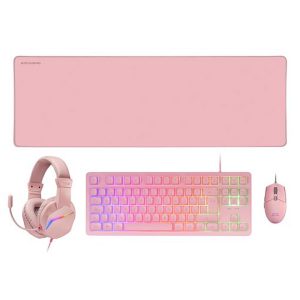÷ Teclado mouse headset y alfombrilla mars gaming mcp-rgb3 pink teclado tkl h-mech red mouse rgb