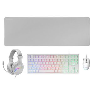 ÷ Teclado mouse headset y alfombrilla mars gaming mcp-rgb3 white teclado tkl h-mech red mouse rgb