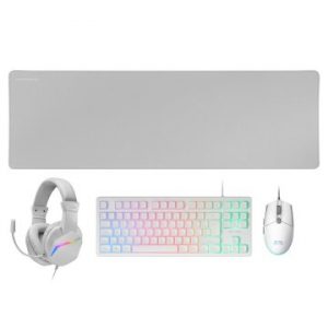 ÷ Teclado mouse headset y alfombrilla mars gaming mcprgb3wfr frances h-mech red rgb 3200dpi