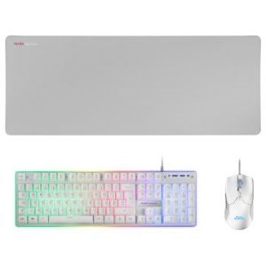 ÷ Teclado mouse y alfombrilla mars gaming mcpx portugues white telcado hibrido hmech mouse ultra