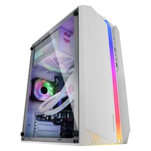 ÷ Caja microatx gaming mars gaming mc-s1 white frontal argb ventilador traser frgb ventana lateral sin