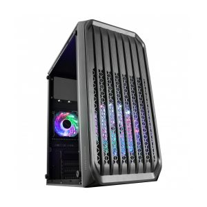 ÷ Caja microatx gaming mars gaming mc-s2 black frontal con ventilador frgb ventana lateral sin fuente