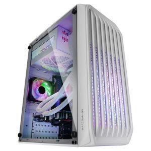 ÷ Caja microatx gaming mars gaming mc-s2 white frontal con ventilador frgb ventana lateral sin fuente