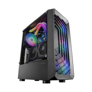 ÷ Caja atx semitorre gaming mars gaming mc-tor black frontal con 3 ventiladores frgb de 120mm ventala