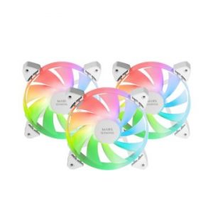 ÷ Kit 3xventilador interno argb mars gaming mf-3a kit blanco 12x12cm argb rainbow