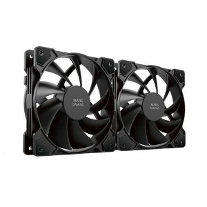 ÷ Kit 2xventilador interno mars gaming mf-pwmx2 black rodamientos de fluido dinamico sistema pwm