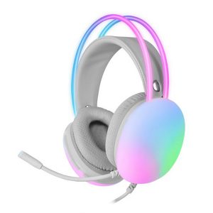 ÷ Headset mars gaming mh-glow white jack 3.5mm y alimentacion por usb iluminacion 360? chroma en diade
