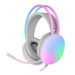 ÷ Headset mars gaming mh-glow pink jack 3.5mm y alimentacion por usb iluminacion 360? chroma en diadem