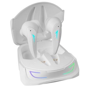 ÷ Auricular intrauditivo bluetooth mars gaming mhi-ultra white bt 5.3 tws anc+enc pasiva ilumi