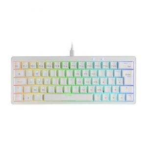 ÷ Teclado mars gaming compacto mkminiprowbes hot-swap mecanico switch azul rgb chroma blanco