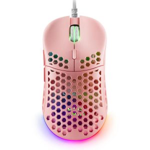 ÷ Mouse mars gaming rgb mm55p dise?o hive pink 12800dpi a825pro switch huano superficie perforada ilum