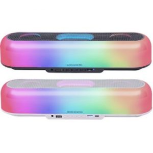 ÷ Barra de sonido bluetooth mars gaming msborb negro 20w iluminacion rgb 360 bt aux fm tf bat. 6h