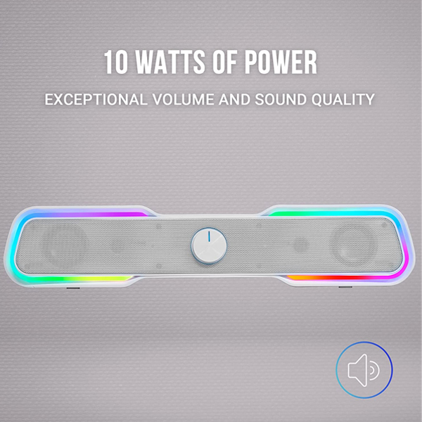 ÷ Barra de sonido bluetooth mars gaming msbx white 10w rms iluminacion rgb dinamico procesador dsp - Imagen 2