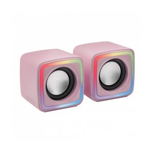 ÷ Altavoces 2.0 mars gaming mscube pink 8w rms sonido dsp espacial iluminacion rgb