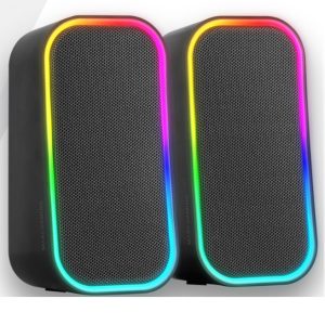 ÷ Altavoces 2.0 bluetooth mars gaming msom negro 20w dsp iluminacion rgb aux -in control volumen