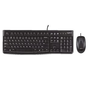 ÷ Teclado y mouse logitech mk120 frances con cable usb p/n:920-002539