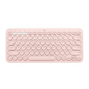 ÷ Teclado logitech bluetooth k380 para tres dispositivos color rosa p/n:920-009587