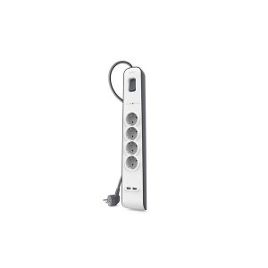 ÷ Regleta alimentacion belkin bsv401vf2m de protecci?n contra sobretensiones 4 tomas + 2 puertos usb (