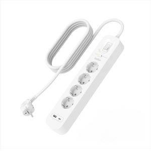 ÷ Regleta alimentacion belkin srb001vf2m de proteccion contra sobretensiones 4 tomas boton apagado usb