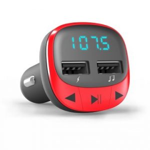 ÷ Cargador de coche y transmisor por fm energy sistem color rojo 2 tomas usb tipo a