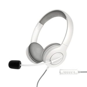 ÷ Headset energy sistem office 3 white diadema ajustable microfono retractil conexion jack 3.5mm y usb