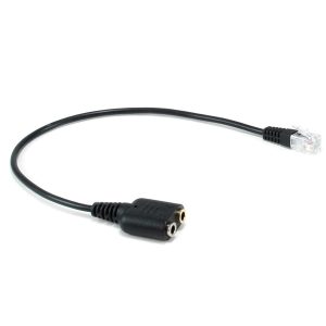 ÷ Adaptador rj9 a 3.5mm para conexion de headsets a telefono equip