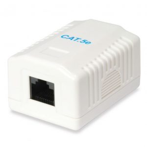 ÷ Roseta de superficie categoria 5e 1 hembra rj45 color blanco