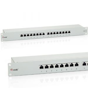 ÷ Patch panel 16 puertos categoria 6 apantallado color gris claro