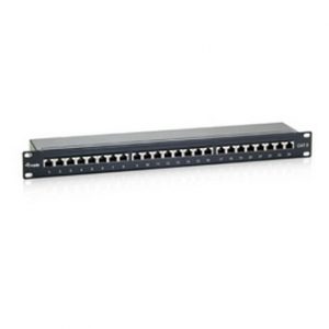 ÷ Patch panel 24 puertos categoria 6 apantallado premium color negro