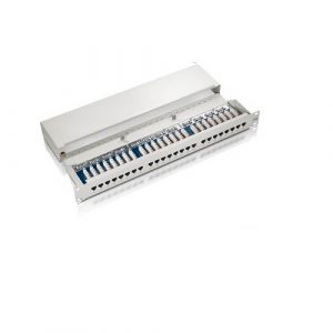 ÷ Patch panel 16 puertos categoria 5e apantallado (ral7035)
