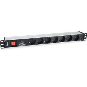 ÷ Regleta alimentacion rack 19 1u 7 tomas con interruptor y protector sobretension"