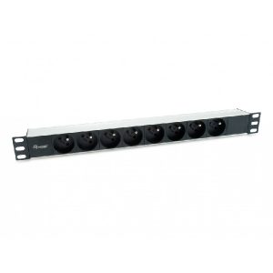 ÷ Regleta alimentacion aluminio rack 19 1u 8 tomas tipo shucko euro cable 1.8m"
