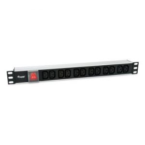 ÷ Regleta alimentacion aluminio rack 19 1u 12 tomas iec c13 con interruptor cable 1.8m"