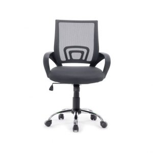 ÷ Silla de oficina equip de malla color gris oscuro recubrimiento pu de alta calidad dise?o ergonomico