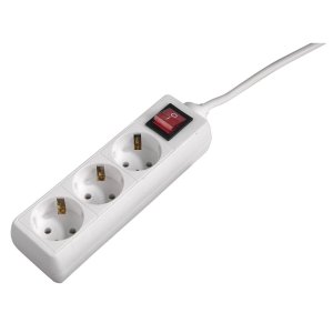 ÷ Regleta alimentacion hama con 3 tomas interruptor 1,4m color blanco