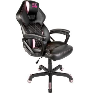 ÷ Silla gamer konix geek star onyx gran comodidad y ergonomia inclinacion hasta 15? color negro y lila