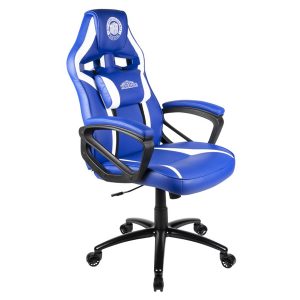 ÷ Silla gamer konix mha gran comodidad y ergonomia inclinacion hasta 15? color azul y blanco kon chair