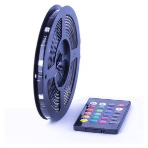 ÷ Tira led konix drakkar aurora 16 colores 4 presets brillo ajustable conectada a fuente kx-dk-led-5m