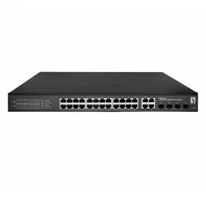 ÷ Switch semigestionable level one hilbert 24p poe 10/100/1000 380w +4p sfp combo 10/100/1000 carcasa