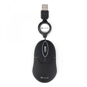 ÷ Mouse ngs negro para port?til con cable retr?ctil ngs sin black